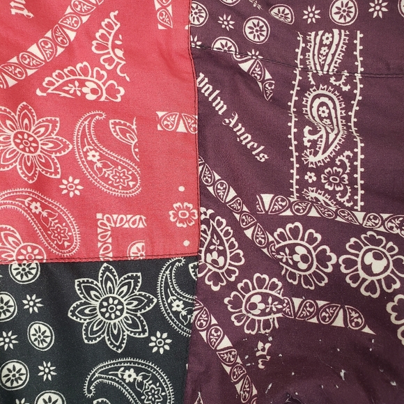 Palm Angels Sherpa Quilted Cotton Bandana Streetwear Y2K Retro sz XXL Unisex - Picture 9 of 17